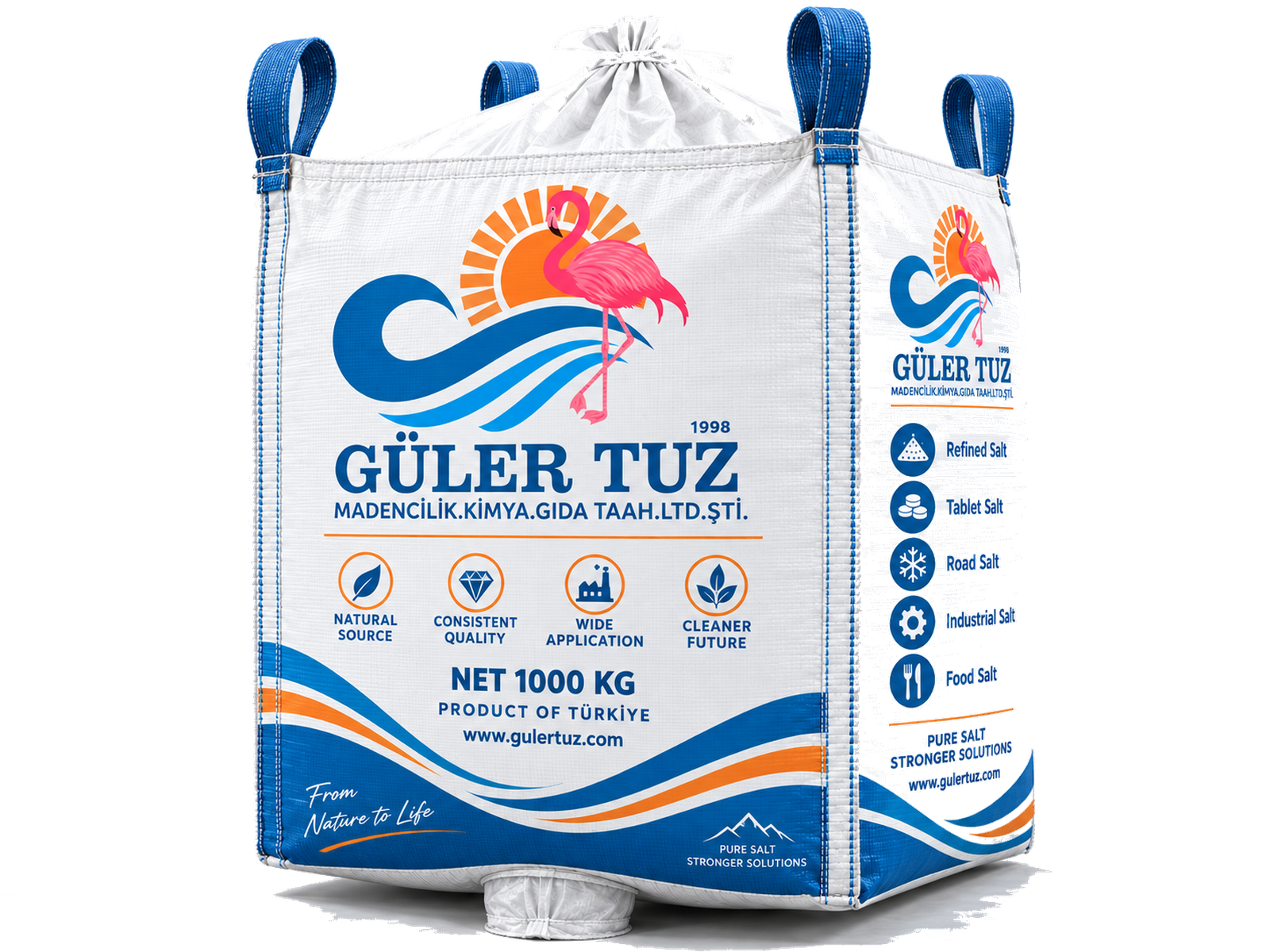 Güler Tuz hlora-sārmu sāls – oriģinālais lielmaisa (big bag) iepakojums, piegāde liela apjoma tonnāžā